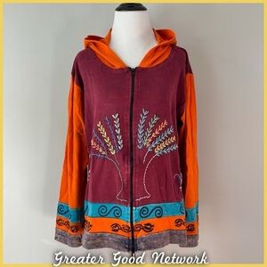 Sweat à Capuche Zippé Coloré Greater Good Network - Taille S-M Femme - Occasion Très Bon état